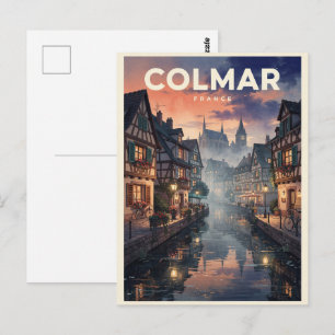 Colmar Frankreich Vintage Reise Postkarte