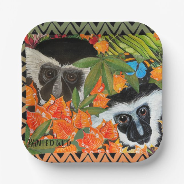 Colobus Friends Pappteller (Vorderseite)