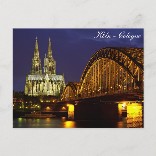 Cologne - Cathédrale à twilight carte postale (Devant)