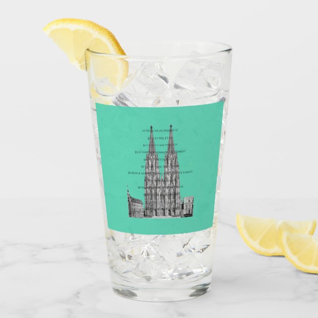Cologne Dome Cologne Köln Kölsches Grundgesetz Glas (Vorderseite Ice)