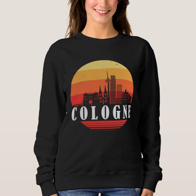 Cologne Skyline in Retro Vintage Style Sweatshirt (Vorderseite)