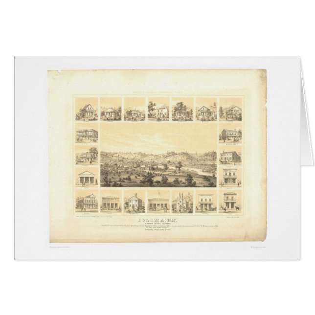 Coloma, panoramische Karte 1857 (0423A) CA (Vorderseite (Horizontal))