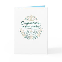 Colombes et Roses, Félicitations de Mariage Carte