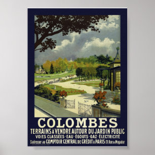 Colombes Frankreich Vintage Poster 1914