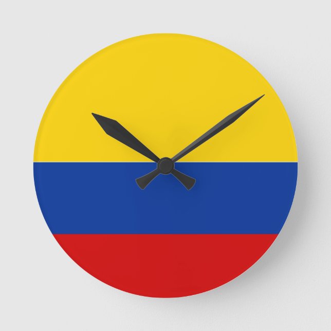 colombia country flag clock runde wanduhr (Vorderseite)