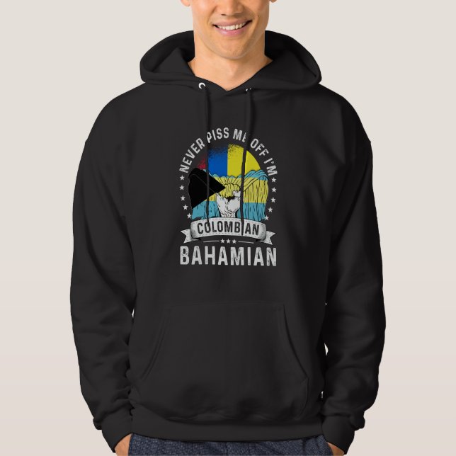 Colombia Flag Bahamas Grown Humor Citizen Pride Hoodie (Vorderseite)