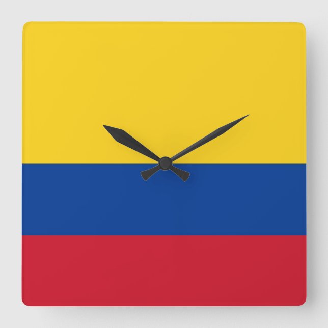 Colombia Flag Quadratische Wanduhr (Vorderseite)
