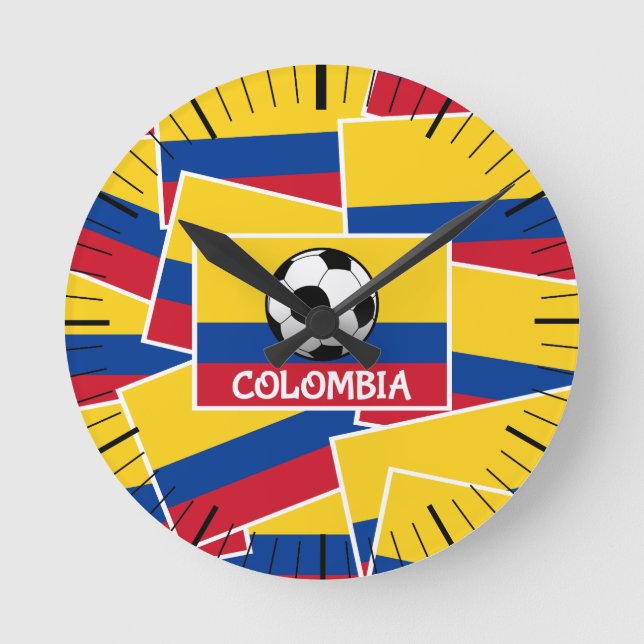 Colombia Football Runde Wanduhr (Vorderseite)