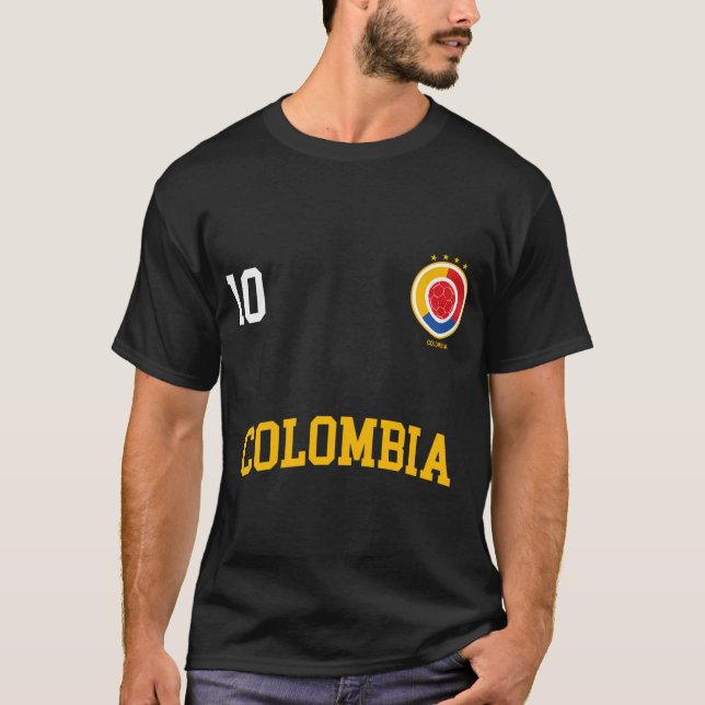 Colombia Fußball Nr. 10 Kolumbianische Flagge Cami T-Shirt (Vorderseite)