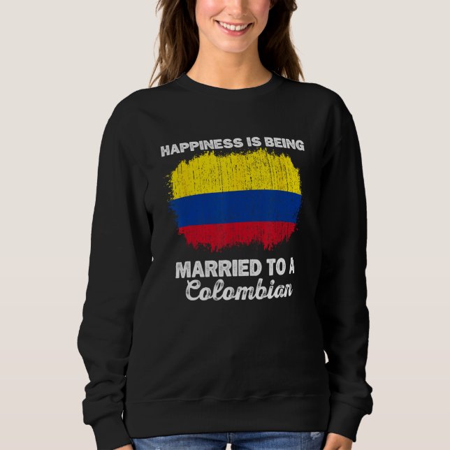 Colombia Marriage Colombian Heritage Married Flag  Sweatshirt (Vorderseite)