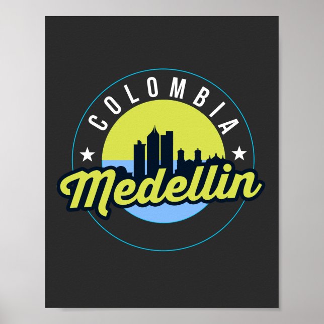 Colombia Medellin Cityscape Sticker Poster (Vorne)