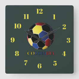 Colombia Quadratische Wanduhr