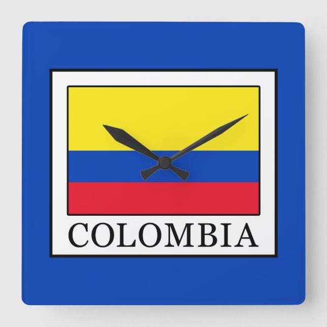 Colombia Quadratische Wanduhr (Vorderseite)