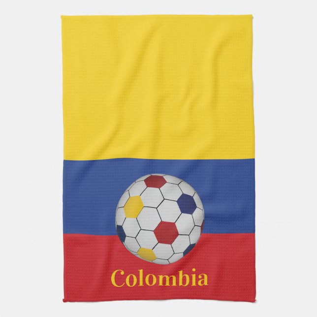 Colombia Soccer Poster Geschirrtuch (Vertikal)