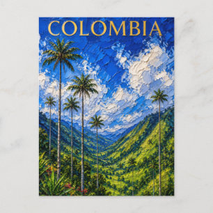 Colombia: Sunny Cocora Valley Art Souvenir Postkarte