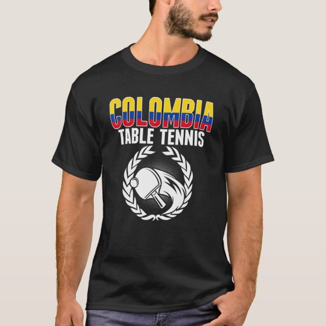 Colombia Table Tennis   Colombian Ping Pong Suppor T-Shirt (Vorderseite)
