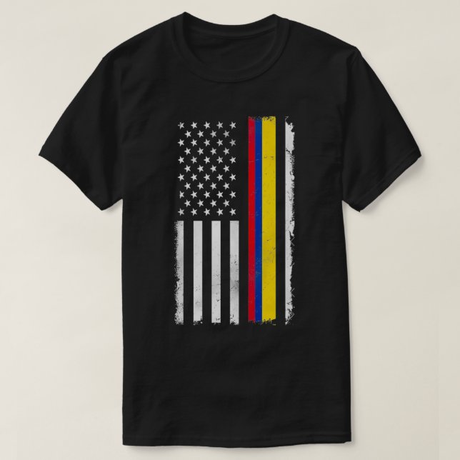 Colombian American US Flag Colombia  T-Shirt (Design vorne)