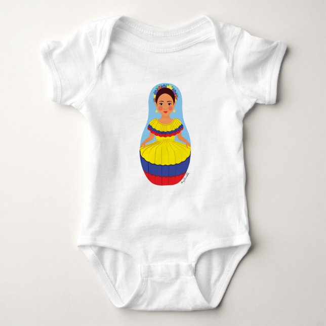 Colombian Matryoshka Baby Bodysuit Baby Strampler (Vorderseite)