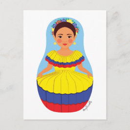 Colombian Matryoshka Postcard Postkarte