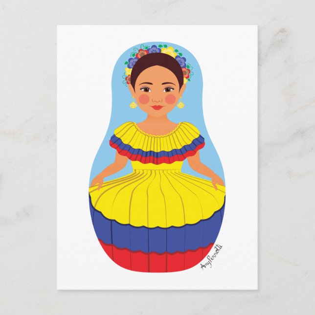 Colombian Matryoshka Postcard Postkarte (Vorderseite)