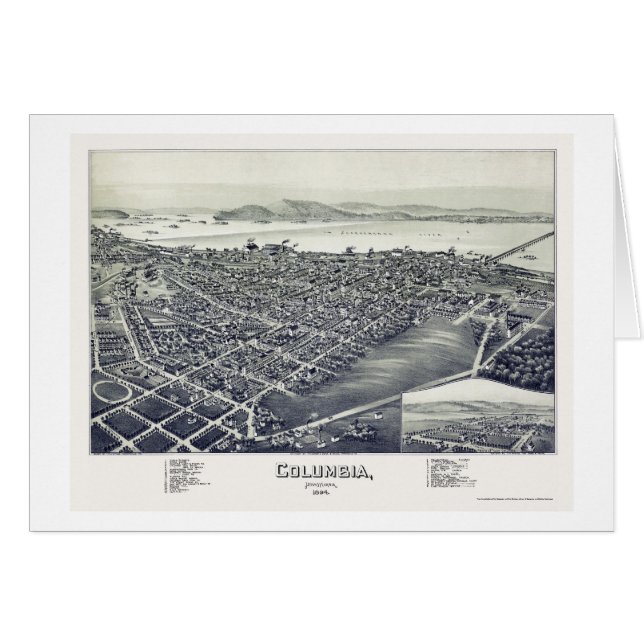 Colombie, carte panoramique de PA - 1894 (Devant horizontal)