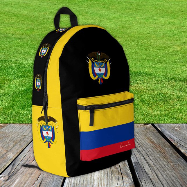 Colombie, sac à dos noir, drapeau colombien patrio (Créateur téléchargé)
