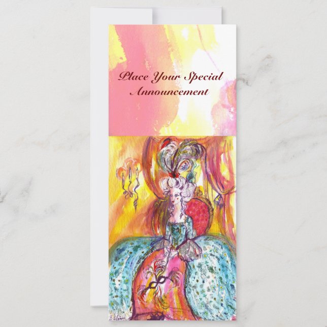 COLOMBINA / MARDI GRAS MASQUERADE BALL ANKÜNDIGUNG (Vorderseite)