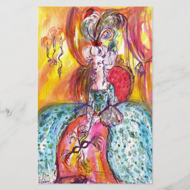 COLOMBINA/Venezianische Masquerade Briefpapier (Vorderseite)