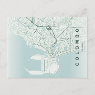 Colombo Sri Lanka Karte Minimale Postkarte