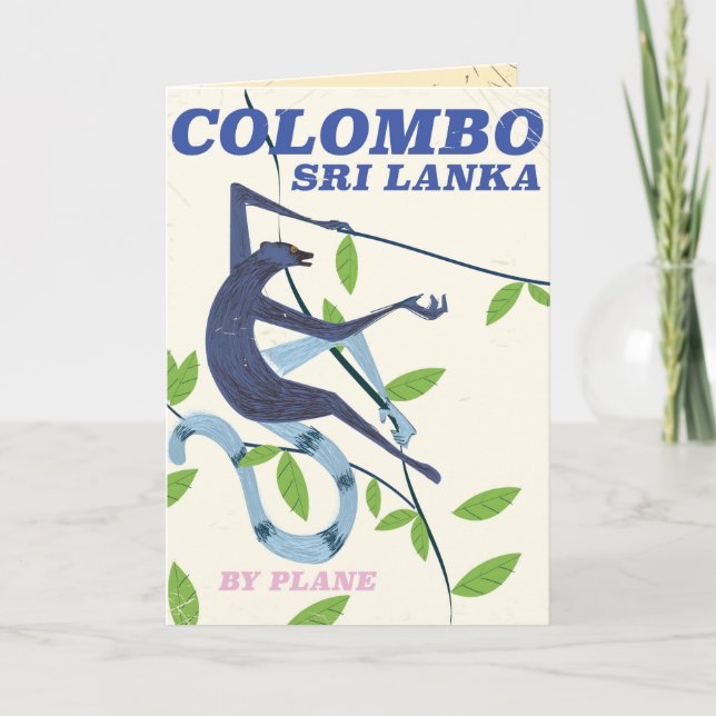 Colombo Sri Lanka Vintages Reiseplakat Feiertagskarte (Vorderseite)