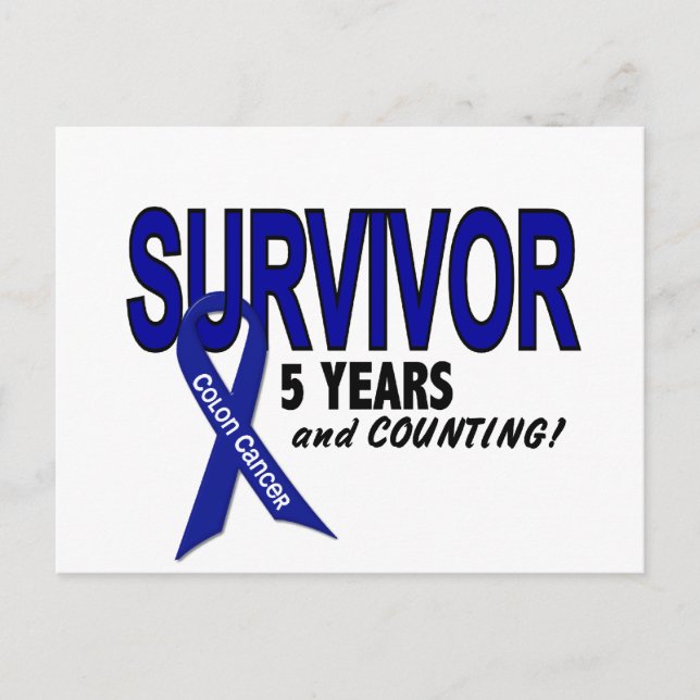 Colon Cancer 5 Year Survivor Postkarte (Vorderseite)