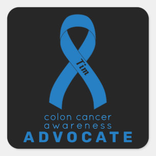 Colon Cancer Advocate Black Square Aufkleber