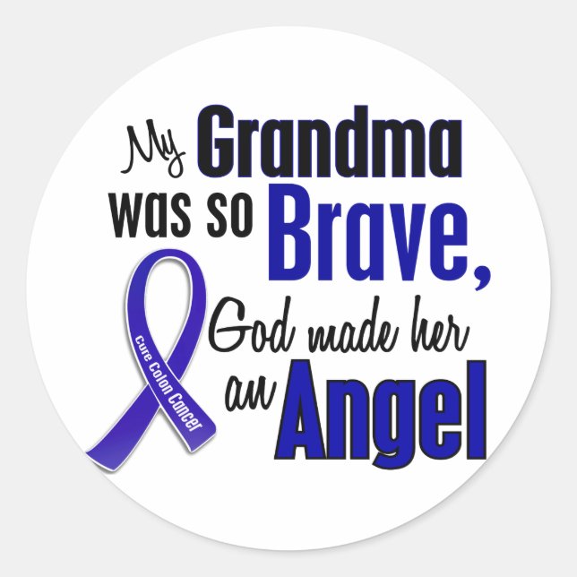 Colon Cancer ANGEL 1 Oma Runder Aufkleber (Vorderseite)