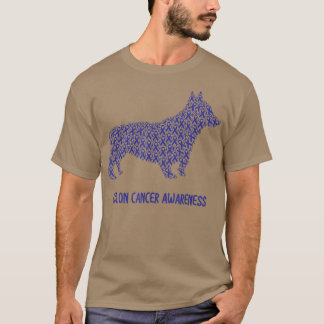 Colon Cancer Awareness Blue Ribbon Survivor - Hund T-Shirt