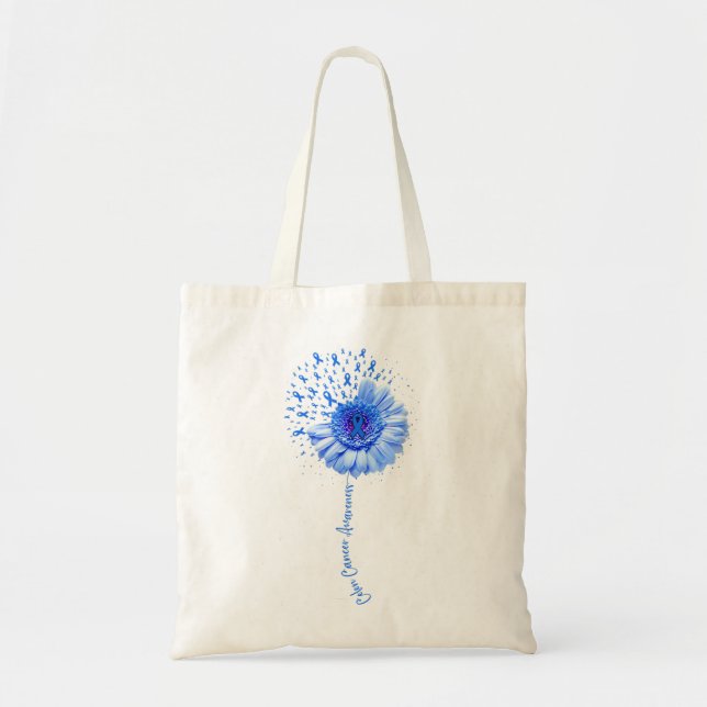 Colon Cancer Awareness Blume Survivor Fighter Tragetasche (Vorne)