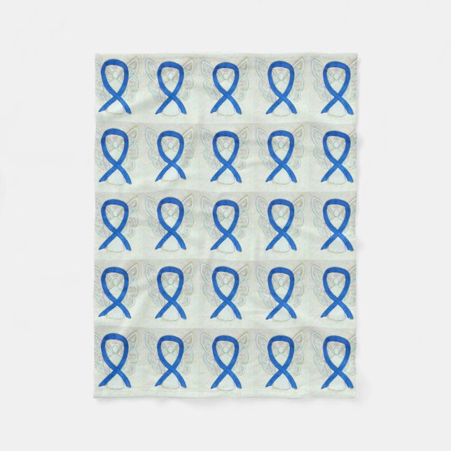 Colon Cancer Awareness Ribbon Soft Fleece Blankets (Vorderseite)