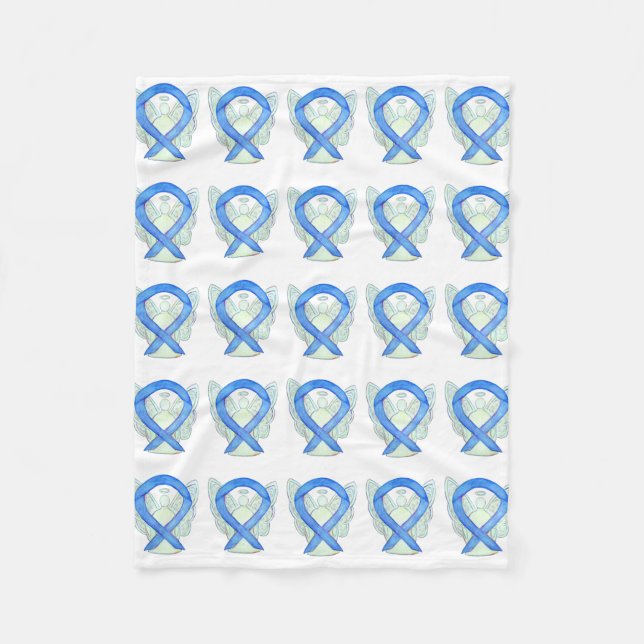 Colon Cancer Awareness Ribbon Soft Fleece Blankets (Vorderseite)