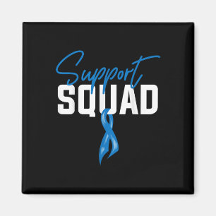 Colon Cancer Awareness Support Squad Blue Ribbon Magnet