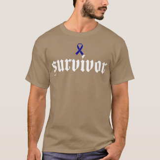 Colon Cancer Awareness Survivor Blue Ribbon Gesche T-Shirt