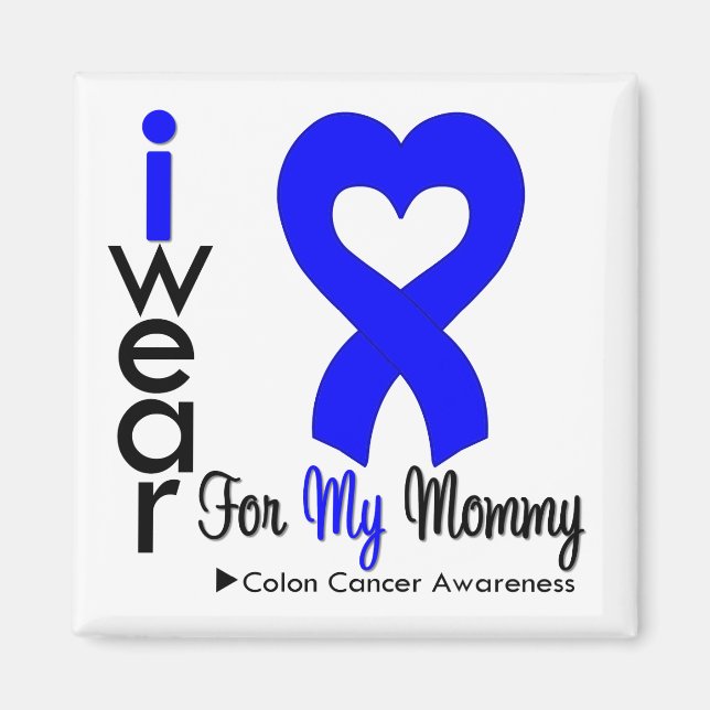 Colon Cancer Blue Heart Ribbon für meine Mama Magnet (Vorne)
