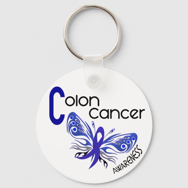 Colon Cancer BUTTERFLY 3 Schlüsselanhänger (Vorderseite)
