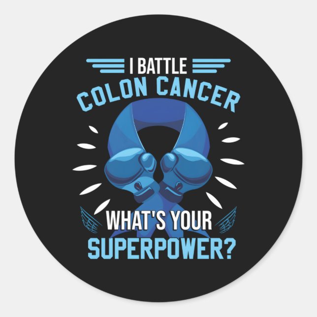 Colon Cancer Fighter Runder Aufkleber (Vorderseite)