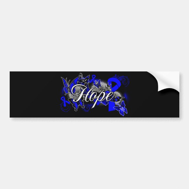 Colon Cancer Hope Garden Ribbon Autoaufkleber (Vorne)