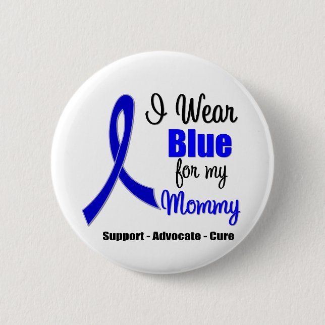 Colon Cancer Ribbon für meine Mama Button (Vorderseite)