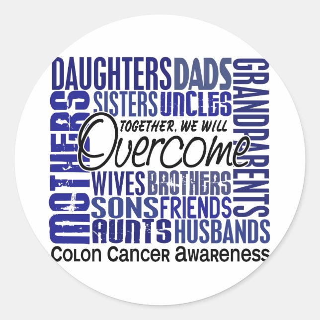 Colon Cancer Runder Aufkleber (Vorderseite)