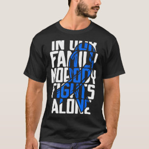 Colon Cancer Support T-Shirt Family Blue Colon Can