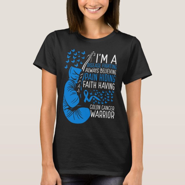 Colon Cancer Warrior Awareness Ribbon Disease T-Shirt (Vorderseite)