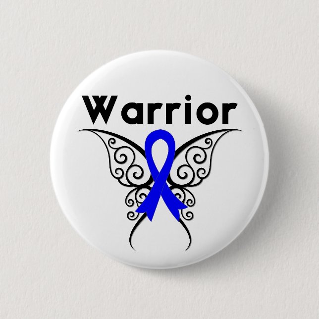 Colon Cancer Warrior Butterfly Button (Vorderseite)