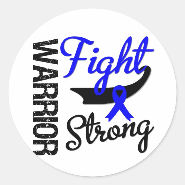 Colon Cancer Warrior Runder Aufkleber (Vorderseite)