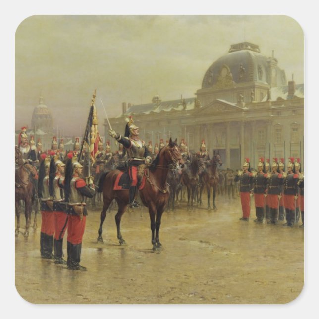 Colonel de La Rochetulon Quadratischer Aufkleber (Vorderseite)
